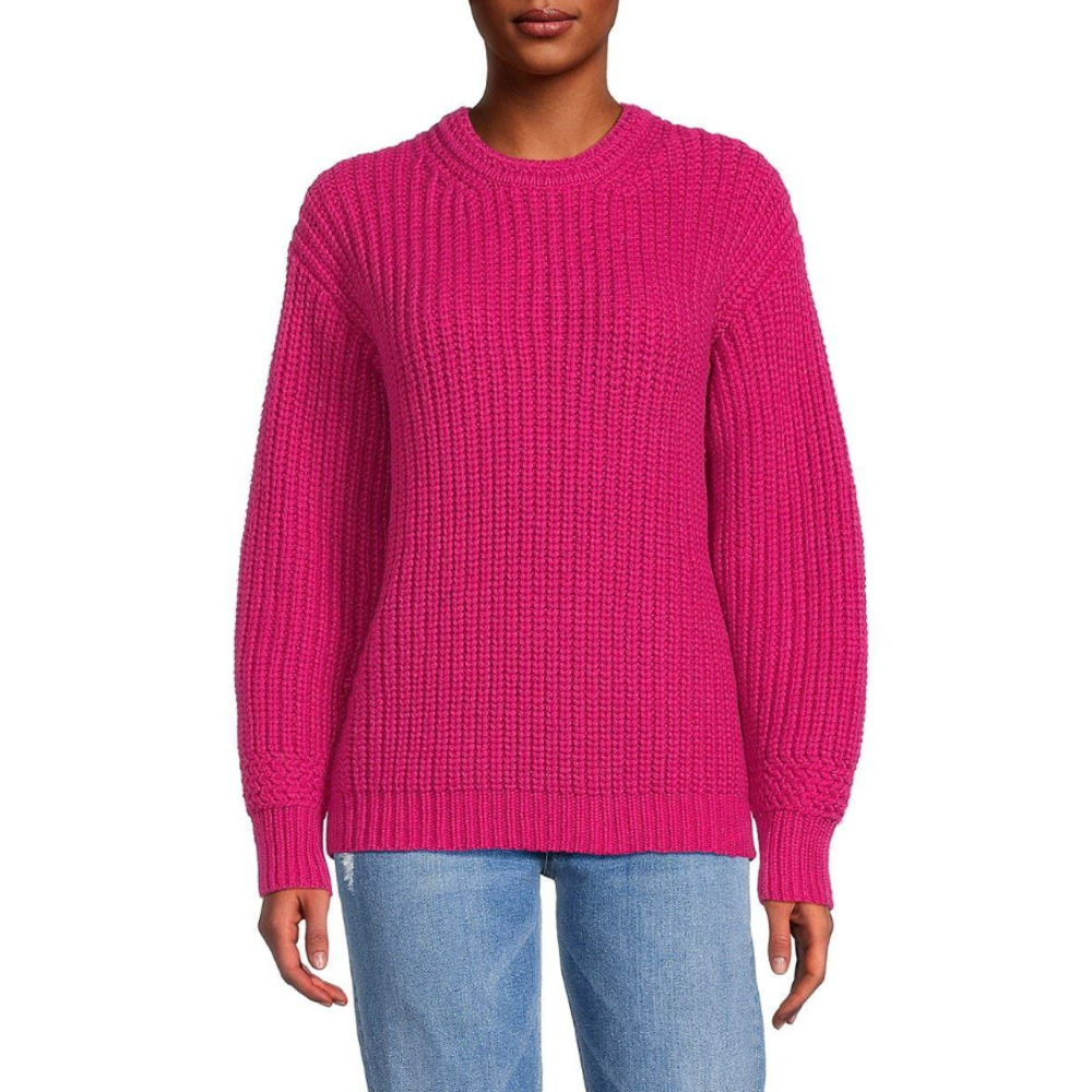 Marine Layer Oversized Crewneck Sweater in Rose Violet Wool Blend sz S